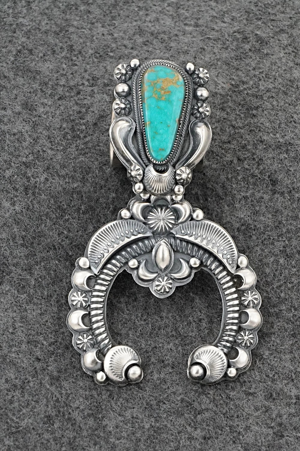 Turquoise & Sterling Silver Pendant - Delbert Gordon