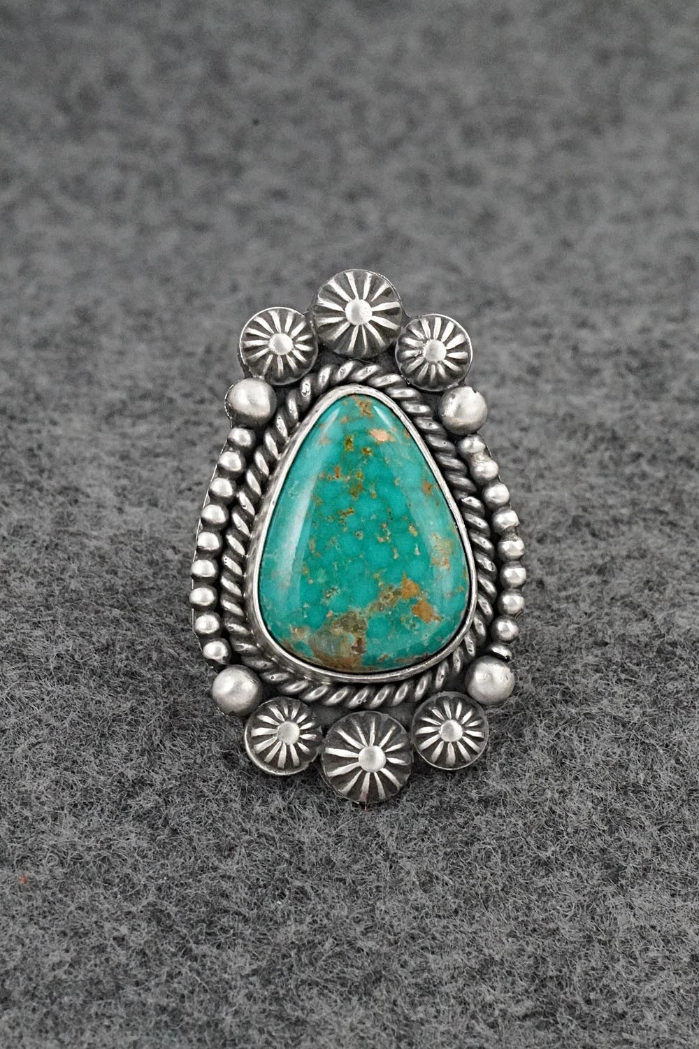 Turquoise & Sterling Silver Ring - Michael Calladitto - Size 9