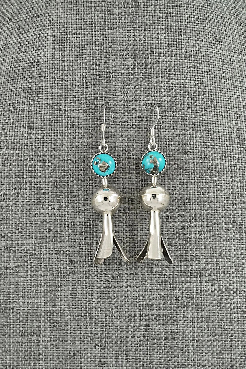 Turquoise & Sterling Silver Blossom Earrings - Emily Tsosie