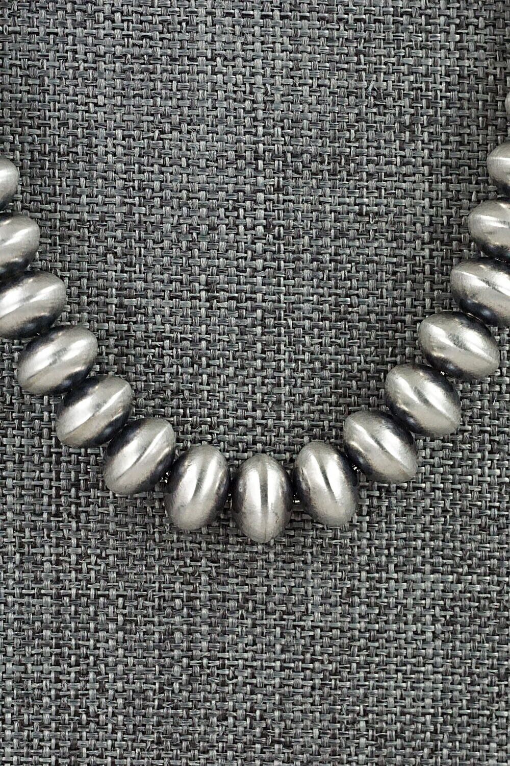 Sterling Silver Navajo Pearl Necklace 24" - Dorinda Mariano