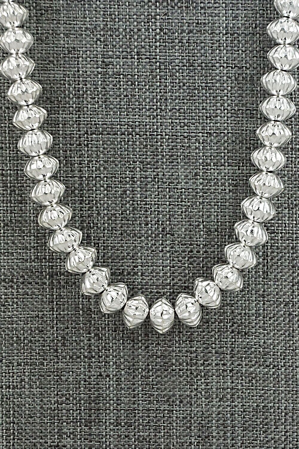 Sterling Silver Navajo Pearl Necklace 22" - Crystal Haley