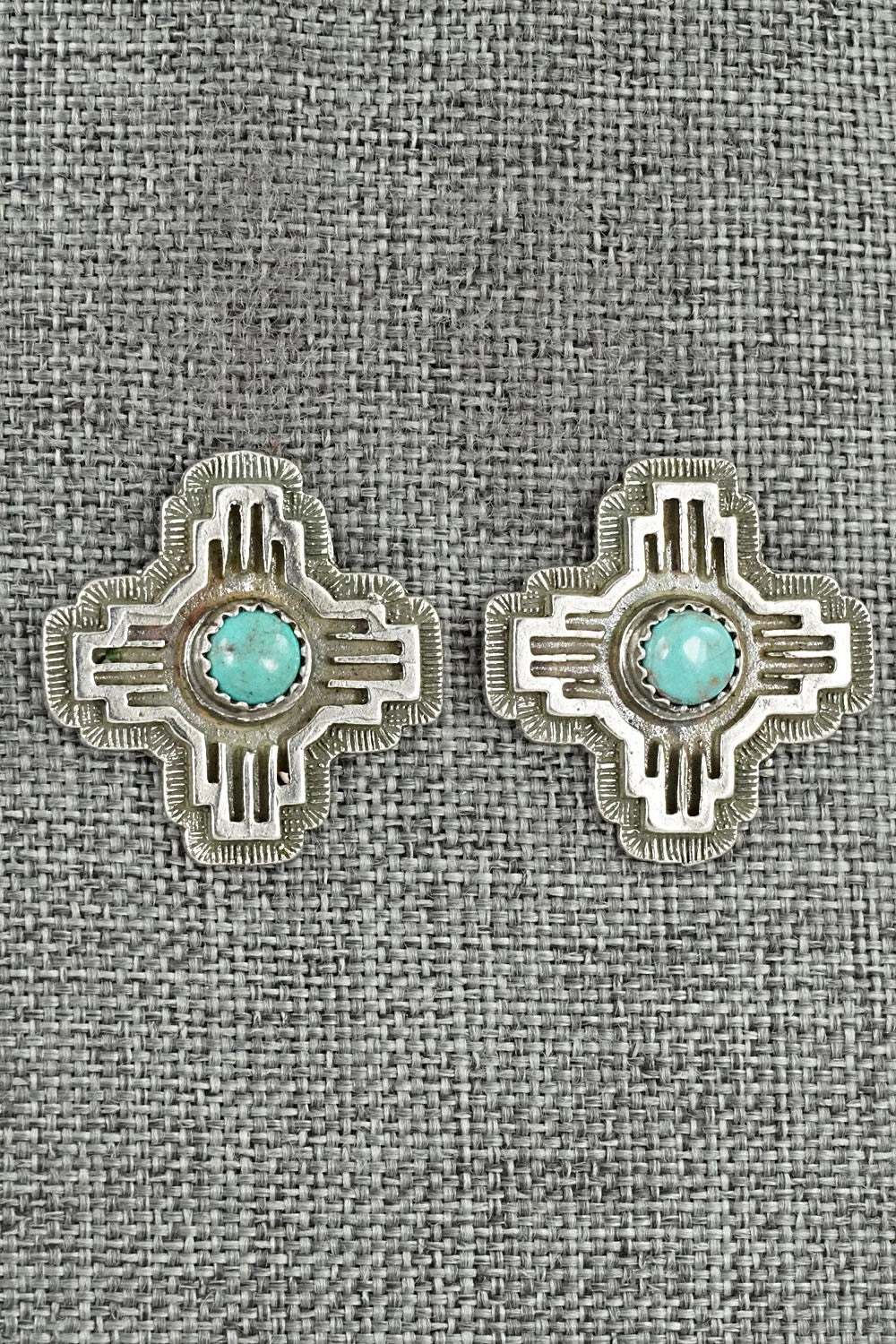 Turquoise & Sterling Silver Earrings - Robinson Martinez
