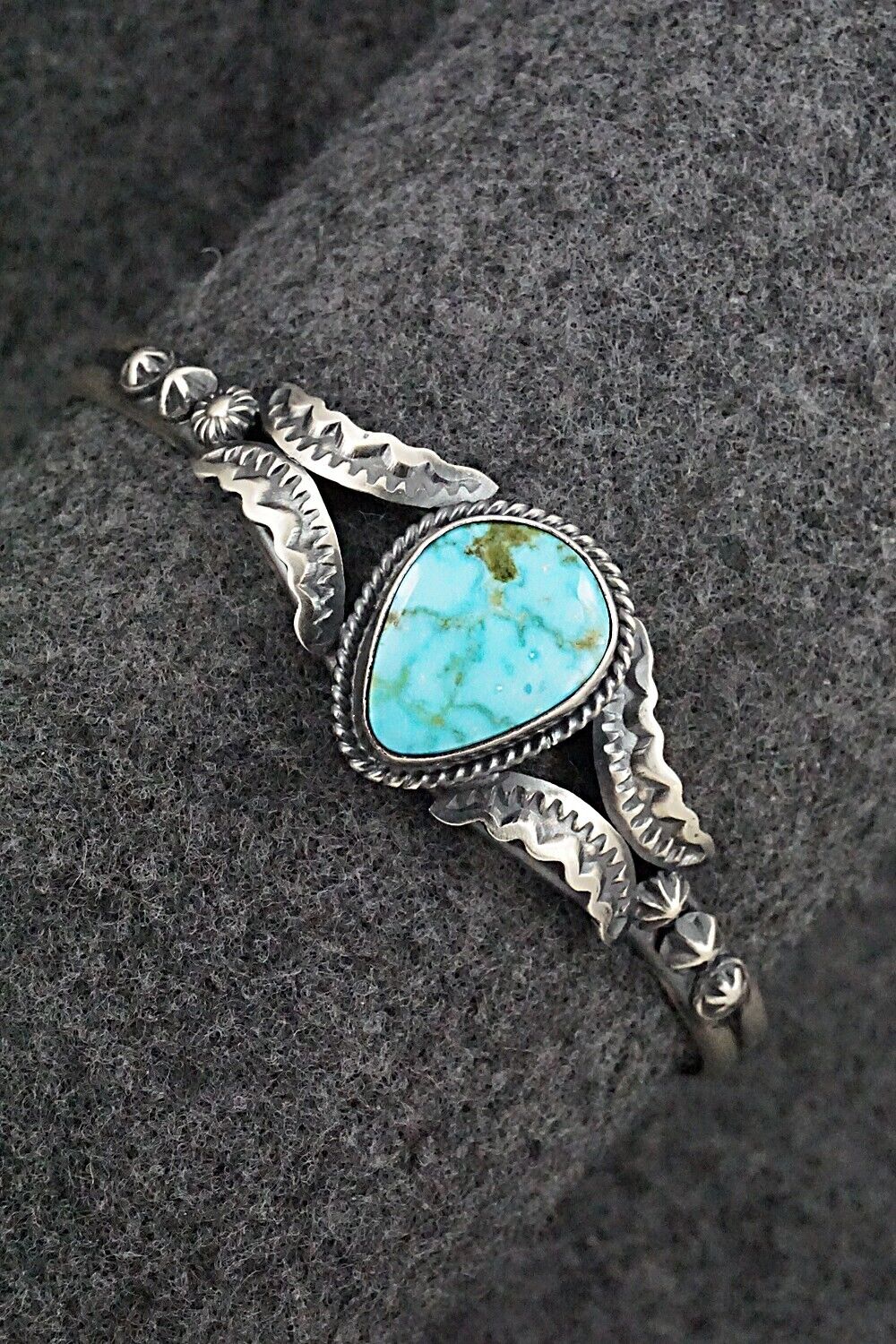 Turquoise & Sterling Silver Bracelet - Gilbert Tom
