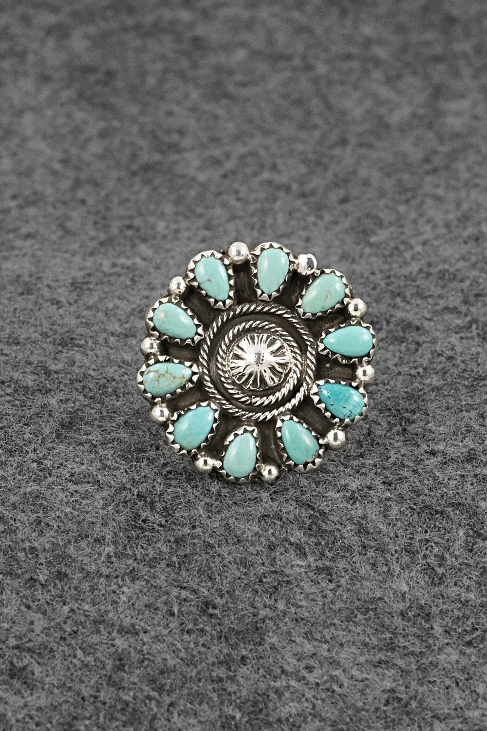 Turquoise & Sterling Silver Ring - Priscilla Reeder - Size 8