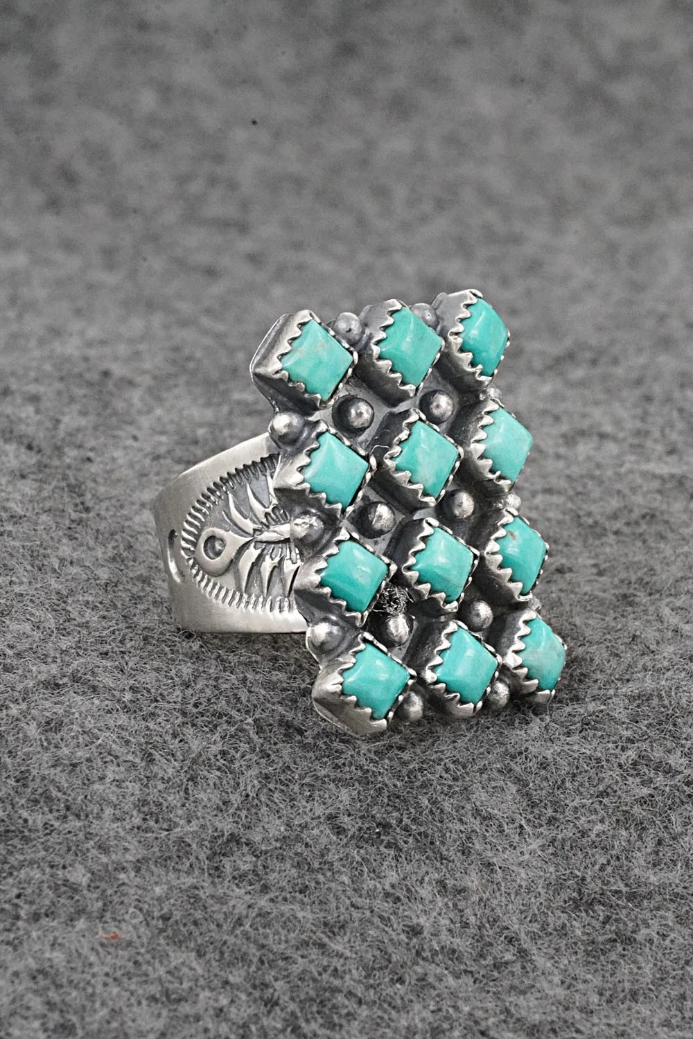 Turquoise & Sterling Silver Ring - Verley Betone - Size 7