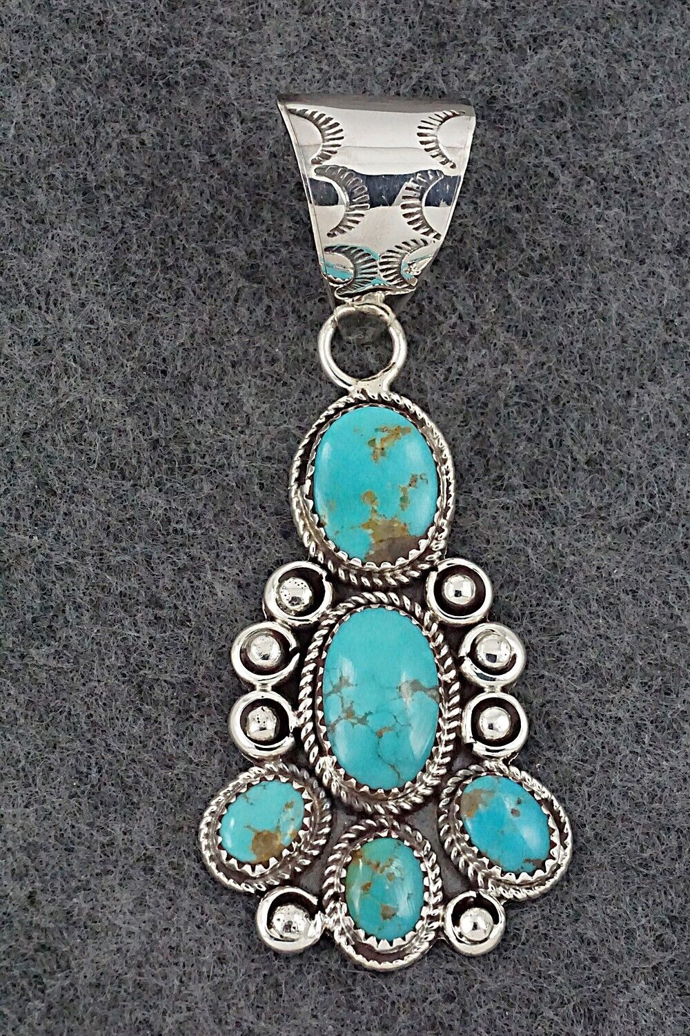 Turquoise & Sterling Silver Pendant - Ernest Hawthorne