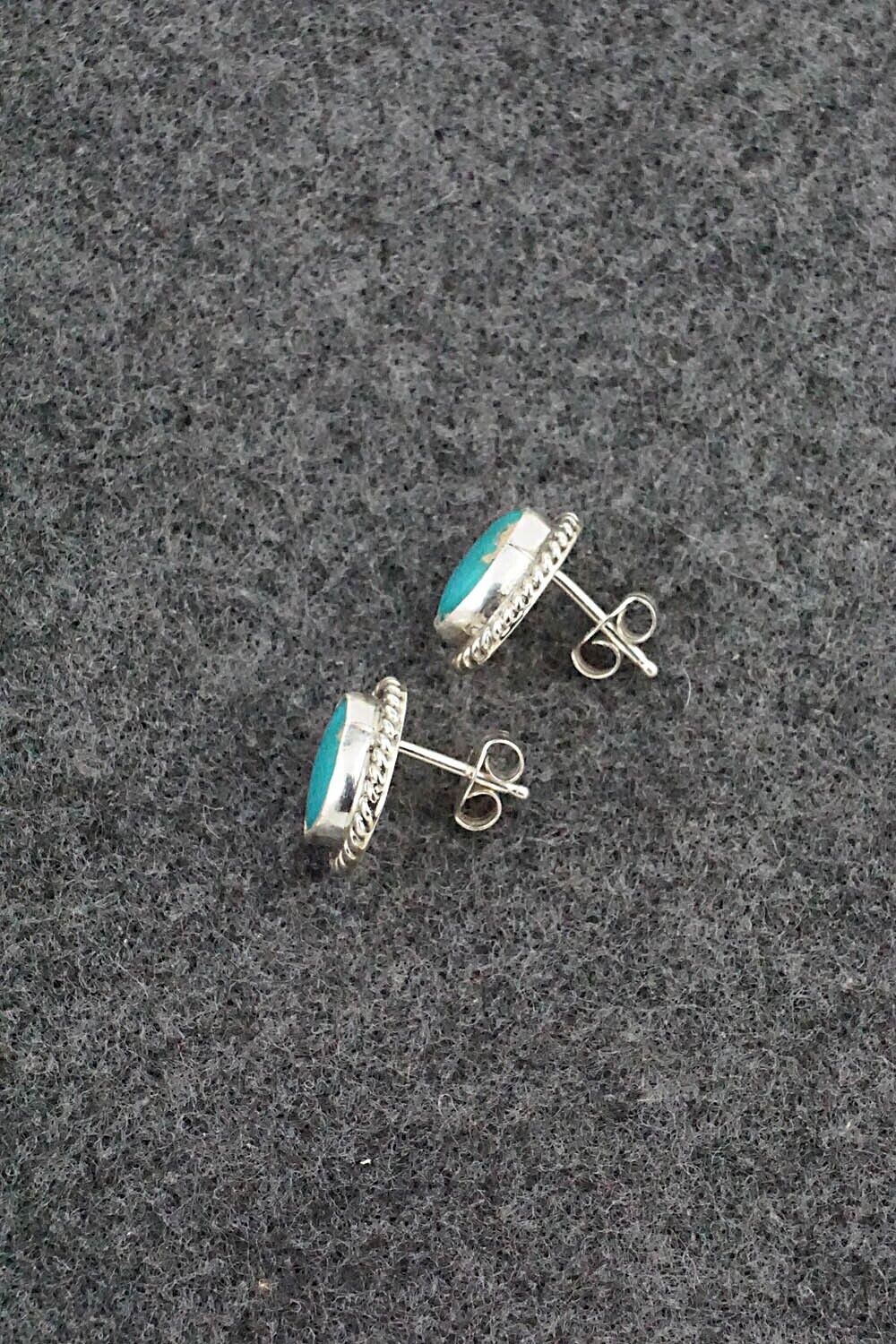 Turquoise & Sterling Silver Earrings - B. Begay