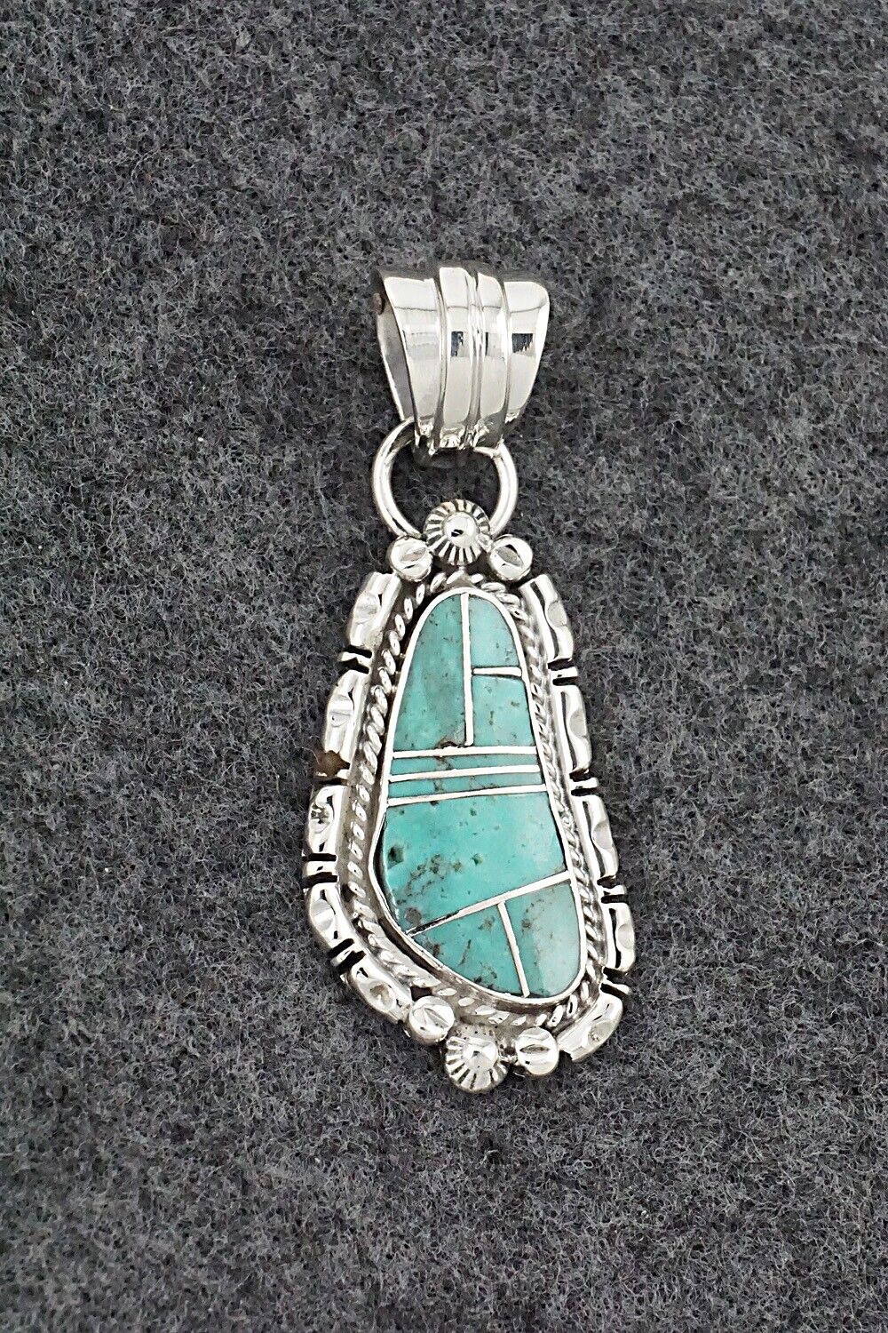 Turquoise & Sterling Silver Pendant - James Manygoats