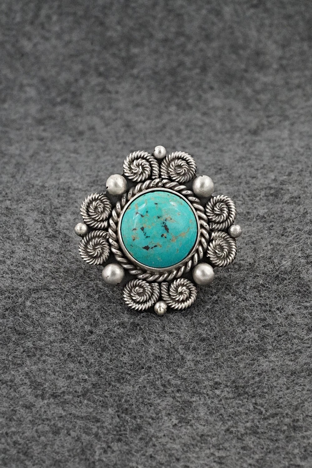 Turquoise & Sterling Silver Ring - Michael Calladitto - Size 8