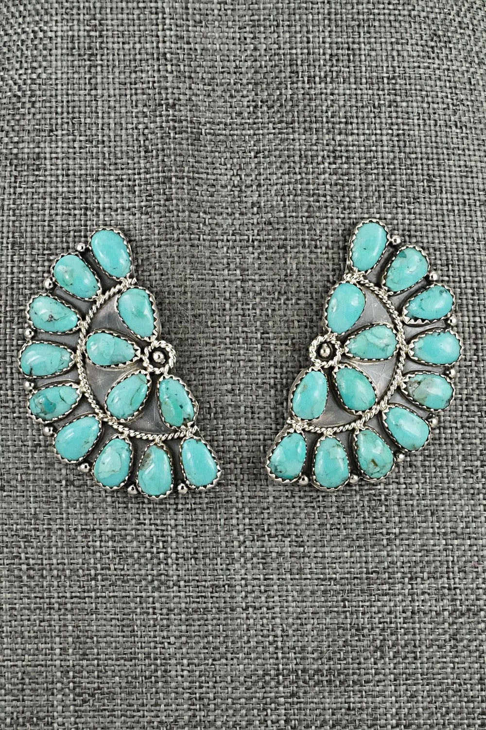Turquoise & Sterling Silver Earrings - Gerald Mitchell