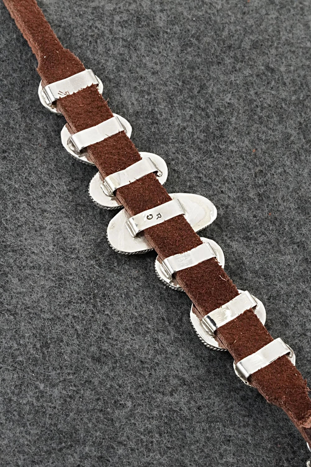 Turquoise, Sterling Silver & Leather Bracelet - Rosita Charlie