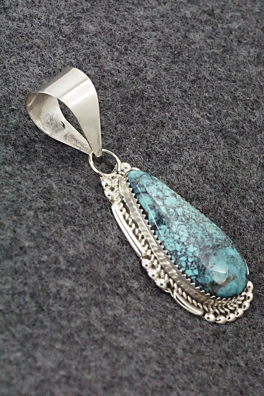 Turquoise & Sterling Silver Pendant - Kenny Calavaza