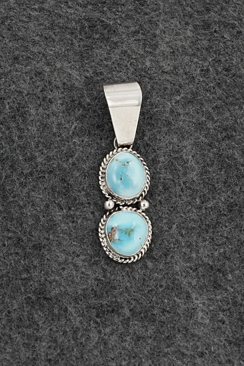 Turquoise & Sterling Silver Pendant - Eugene Gruber