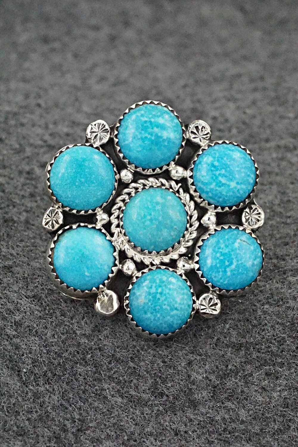 Turquoise & Sterling Silver Ring - Charlene Yazzie - Size 8
