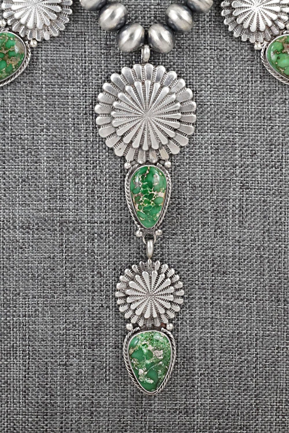 Turquoise & Sterling Silver Navajo Pearl Necklace - Adrienne Gordon