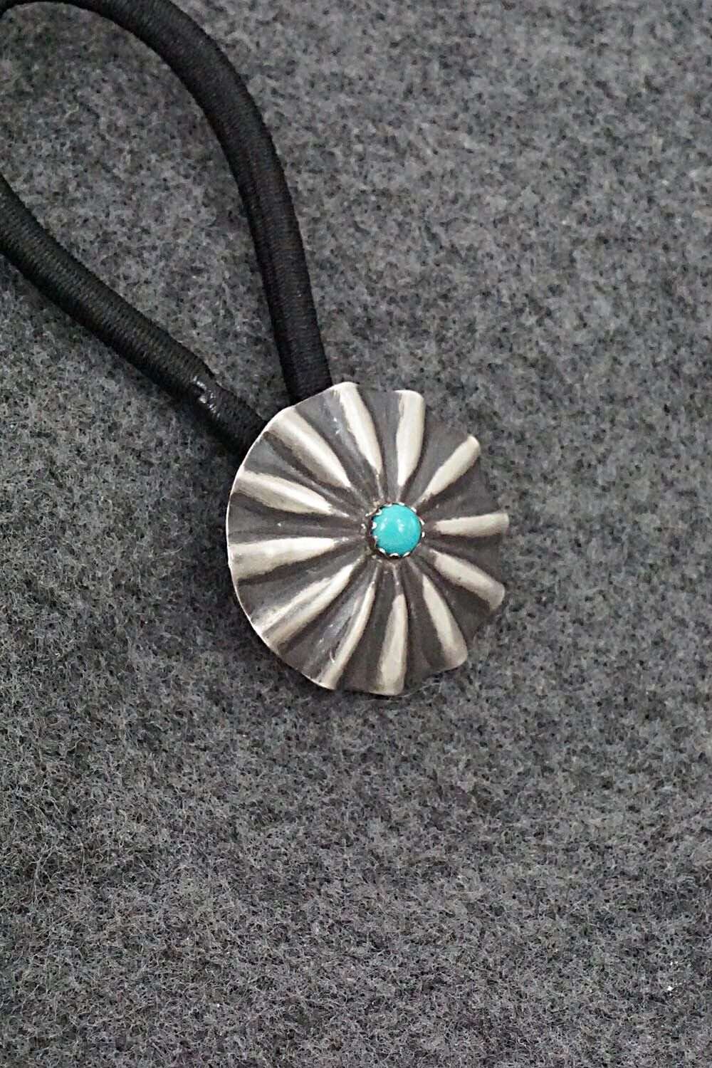 Turquoise & Sterling Silver Hair Tie - Arlene Soce