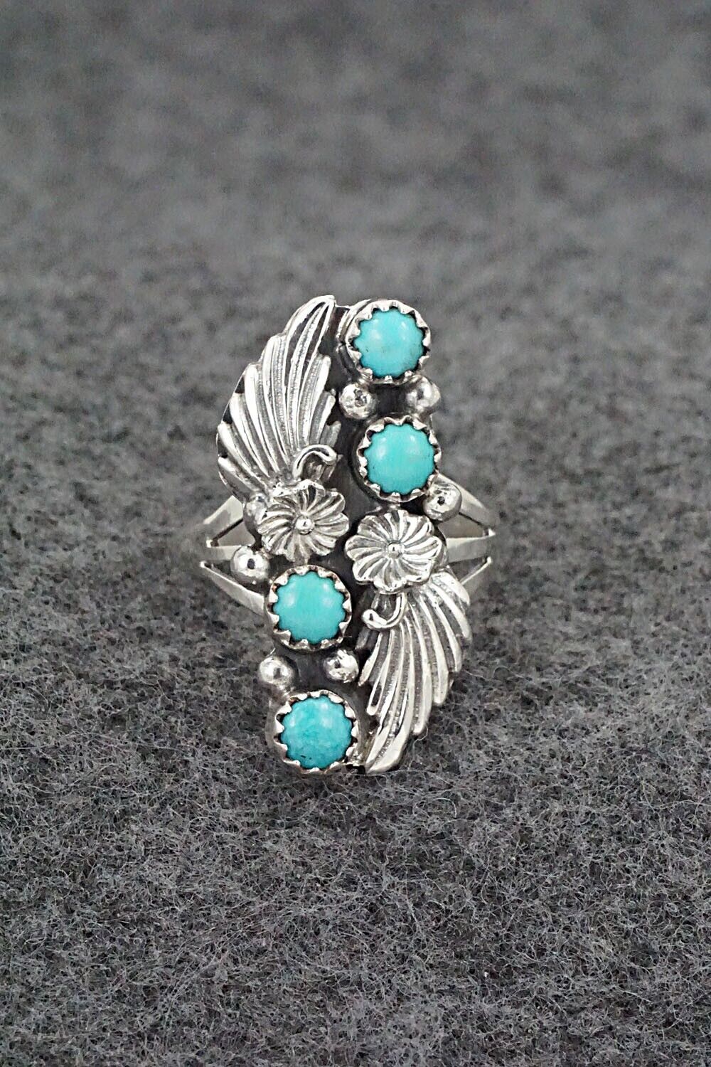 Turquoise & Sterling Silver Ring - Jerryson Henio - Size 6.75