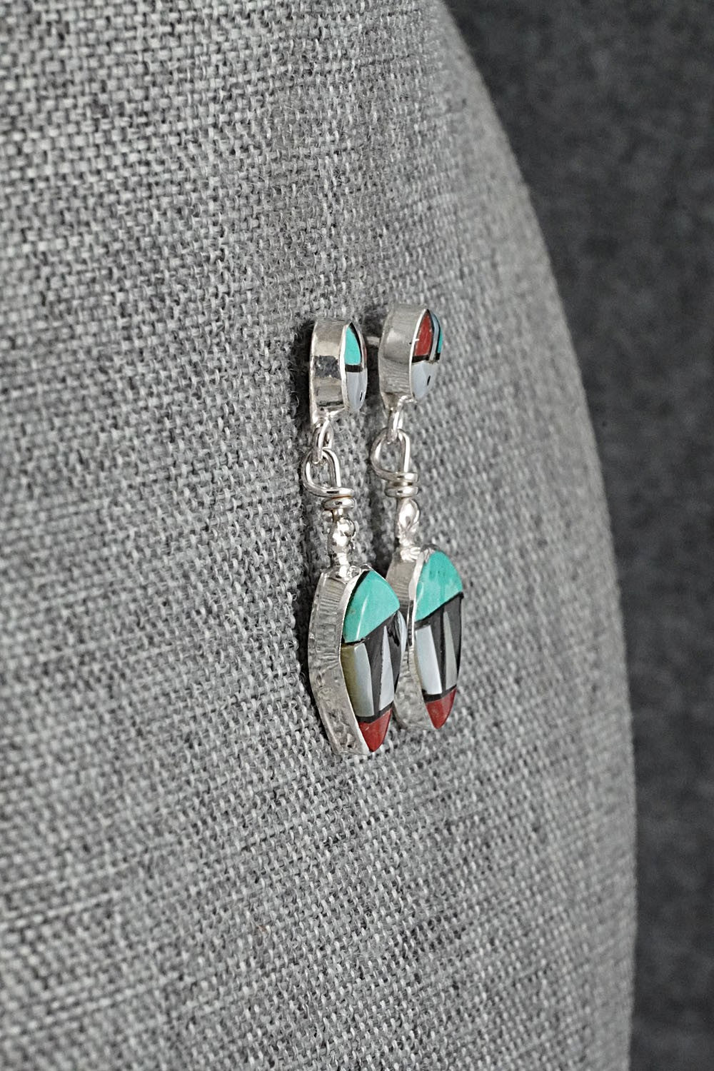 Multi Stone Inlay & Sterling Silver Earrings - Ola Eriacho