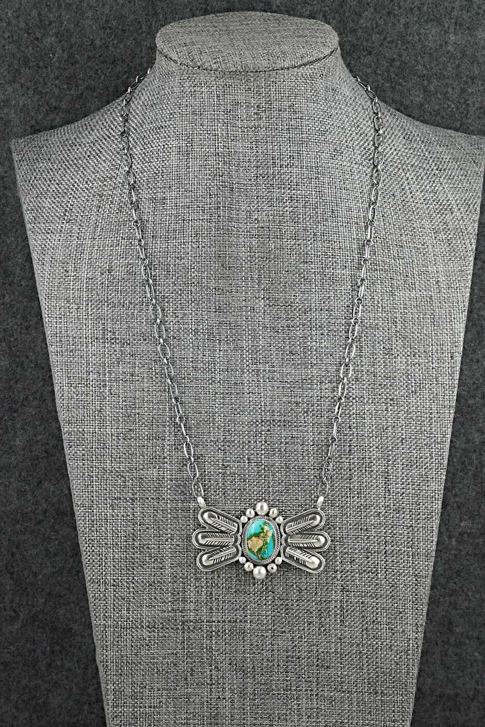 Turquoise & Sterling Silver Necklace - Verley Betone