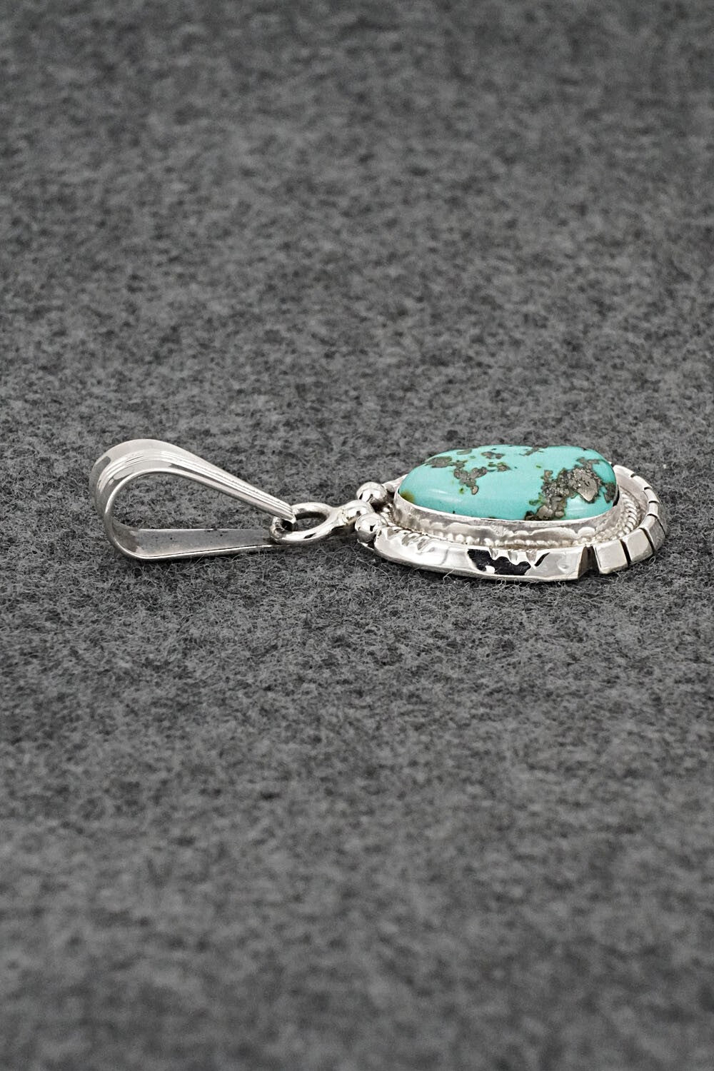 Turquoise & Sterling Silver Pendant - Samuel Yellowhair