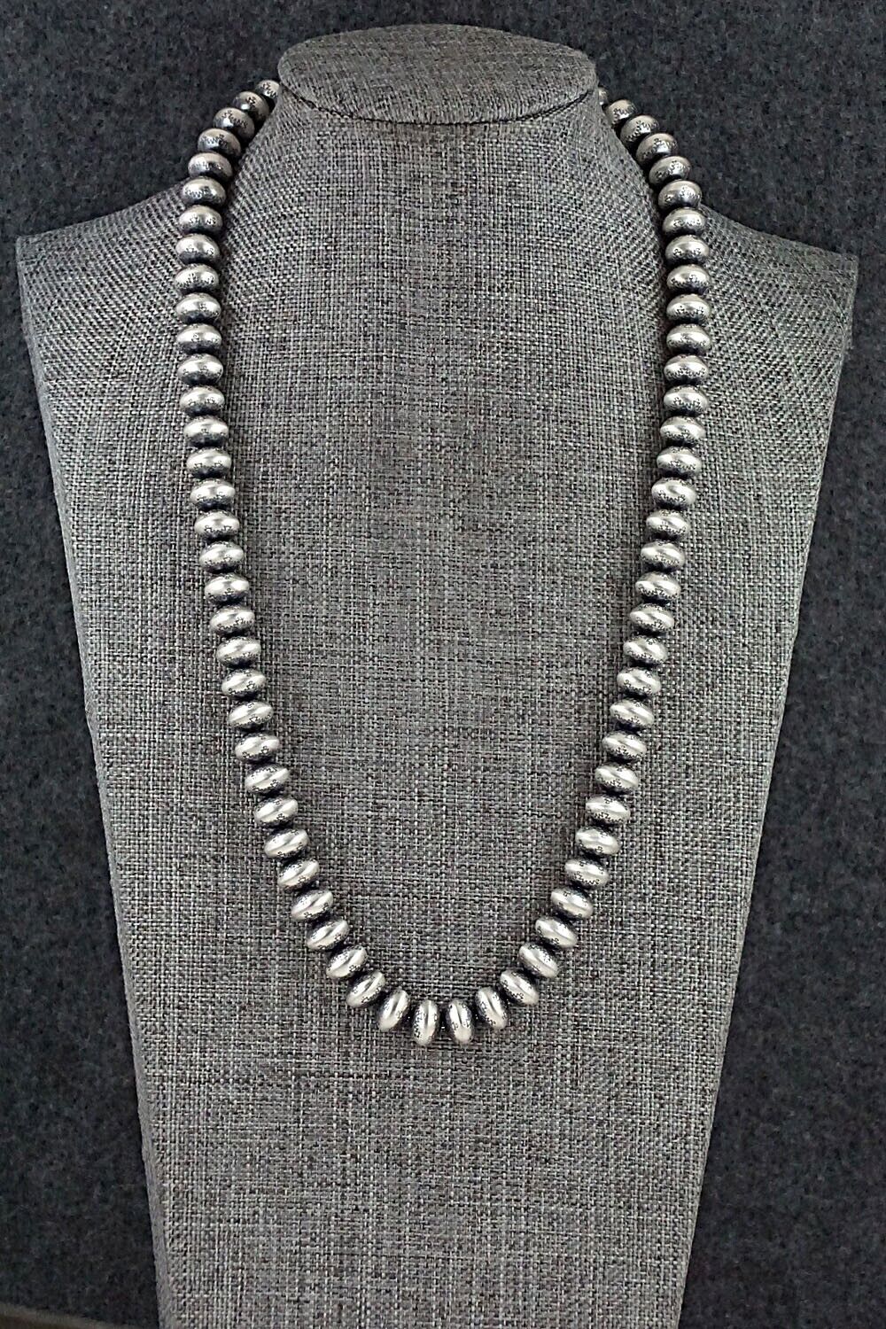 Sterling Silver Navajo Pearl Necklace 20" - Dorinda Mariano