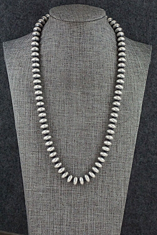 Sterling Silver Navajo Pearl Necklace 20" - Dorinda Mariano