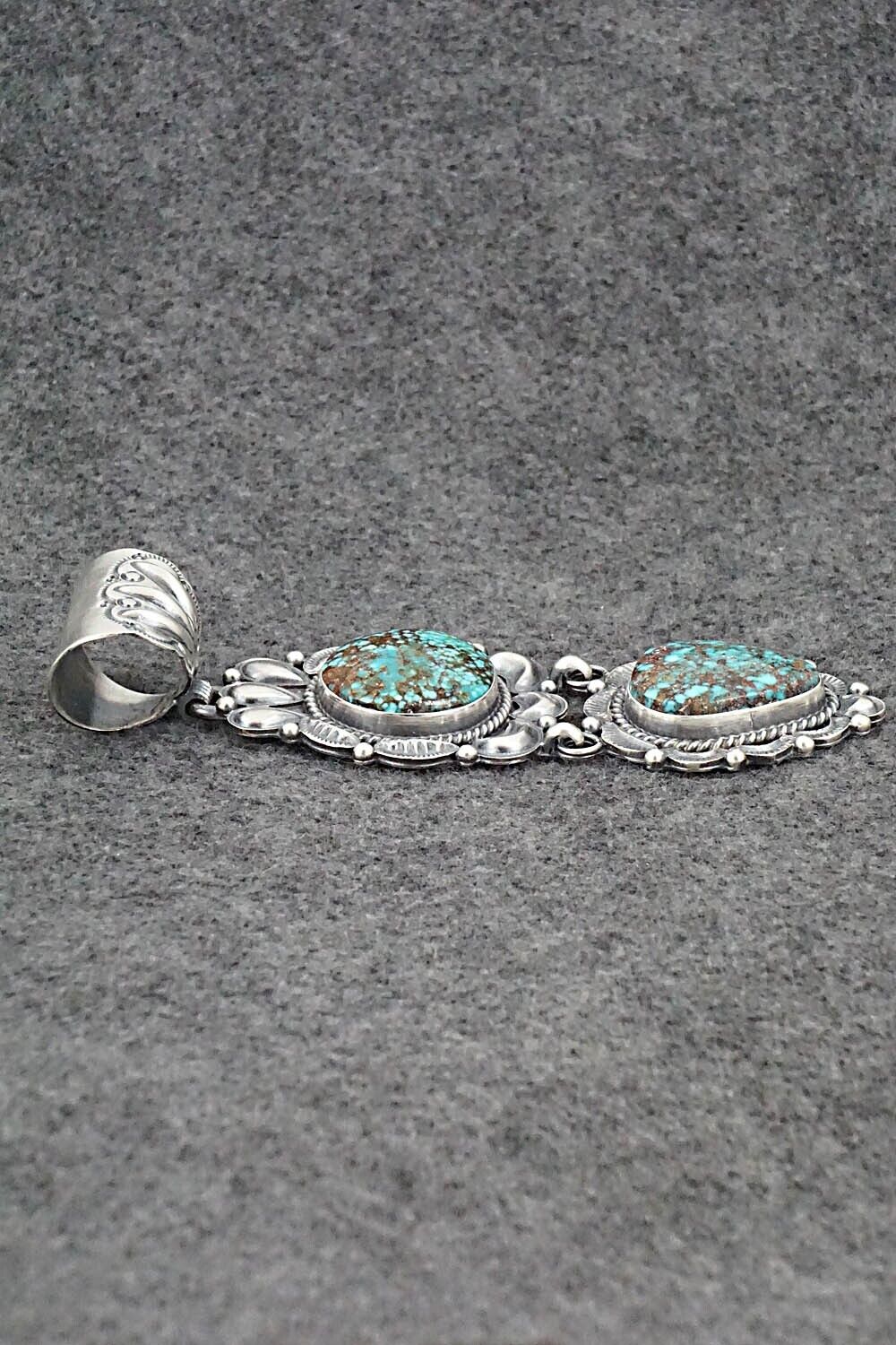 Turquoise & Sterling Silver Pendant - Raymond Delgarito