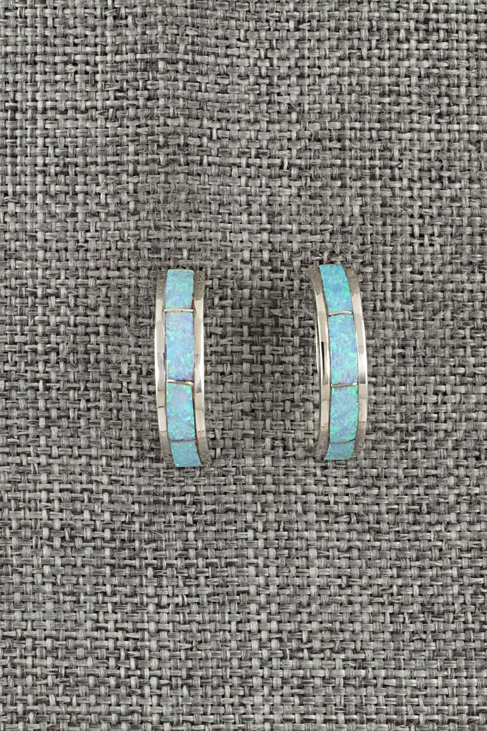 Opalite & Sterling Silver Hoop Earrings - Alton Tom