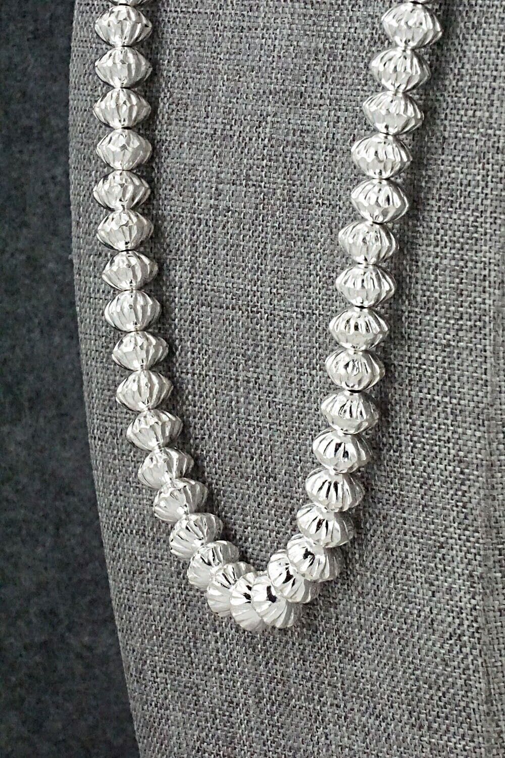 Sterling Silver Navajo Pearl Necklace 22" - Crystal Haley