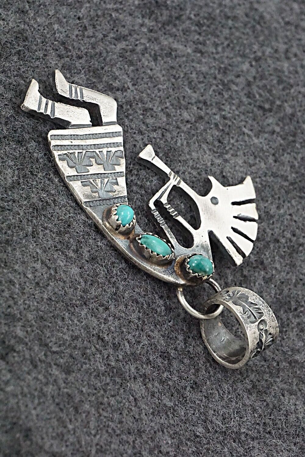 Turquoise & Sterling Silver Pendant - Eva & Linberg Billah