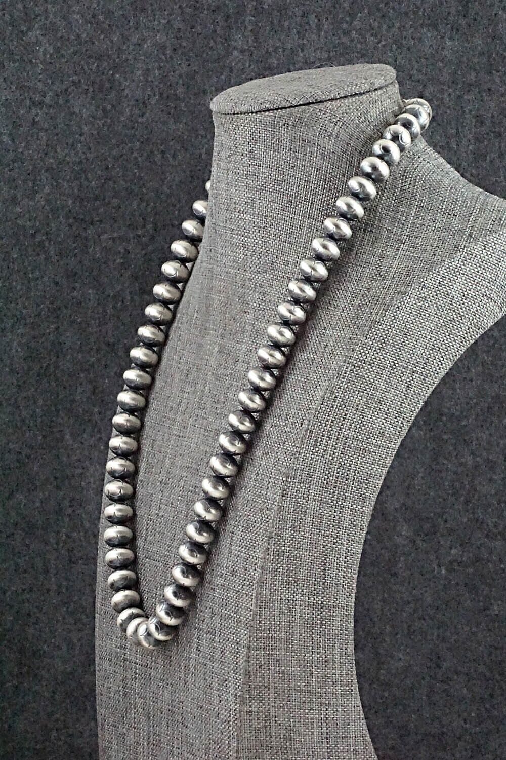 Sterling Silver Navajo Pearl Necklace 20" - Dorinda Mariano