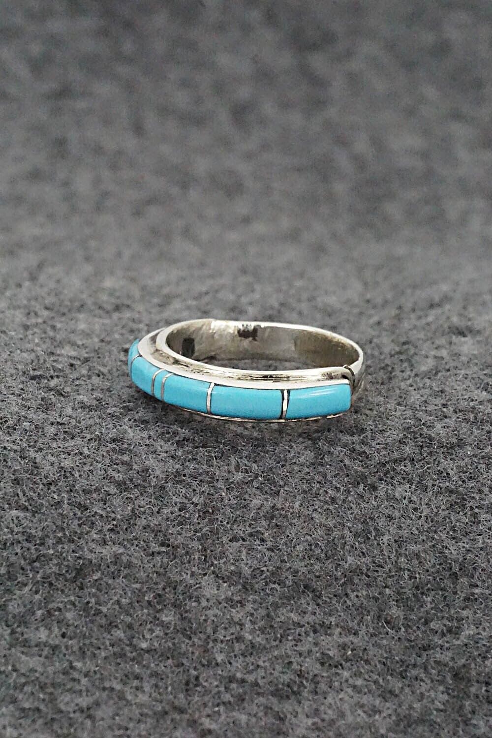 Turquoise & Sterling Silver Ring - Roland Natachu - Size 7.25