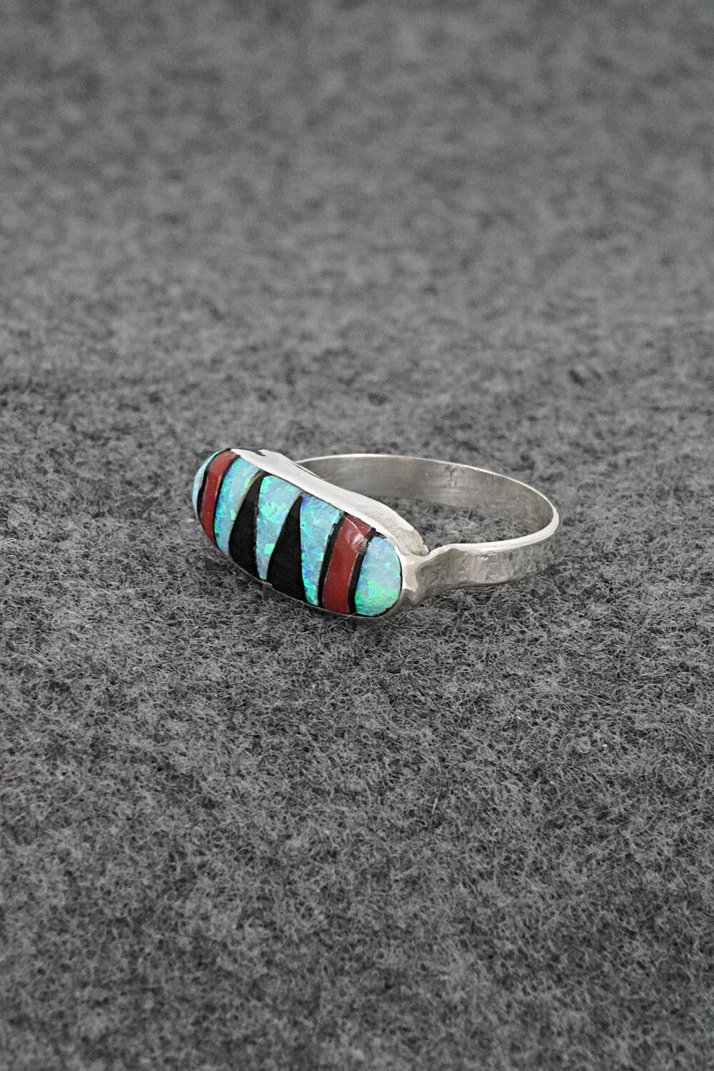 Multi-Stone & Sterling Silver Inlay Ring - Ola Eriacho - Size 8