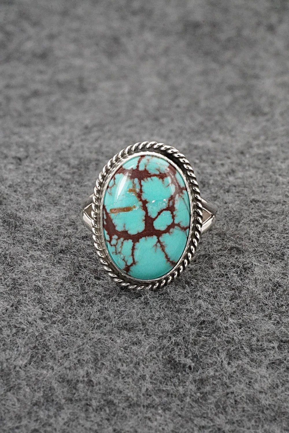 Turquoise & Sterling Silver Ring - Eugene Gruber - Size 8