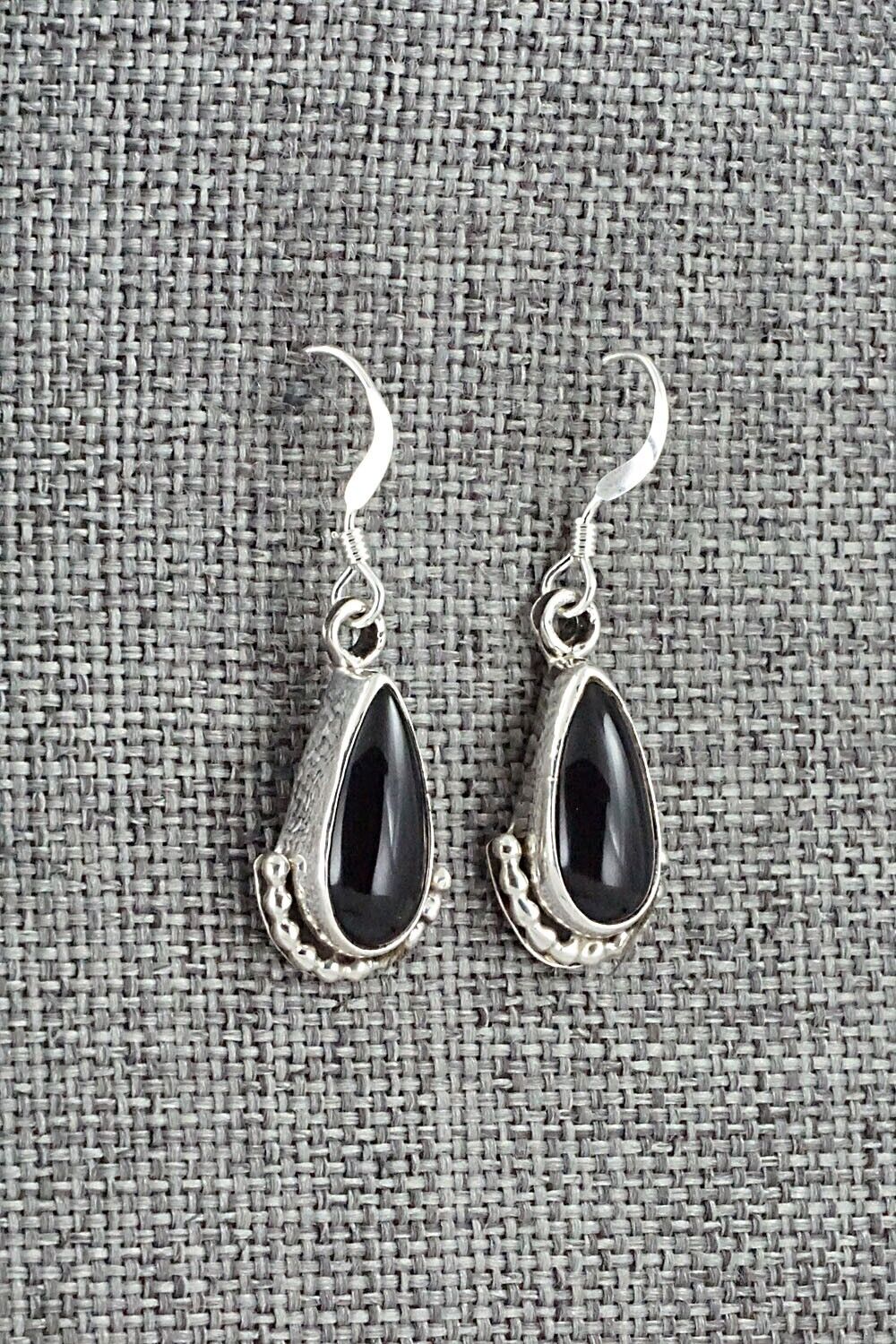 Onyx & Sterling Silver Earrings - Elaine Shirley