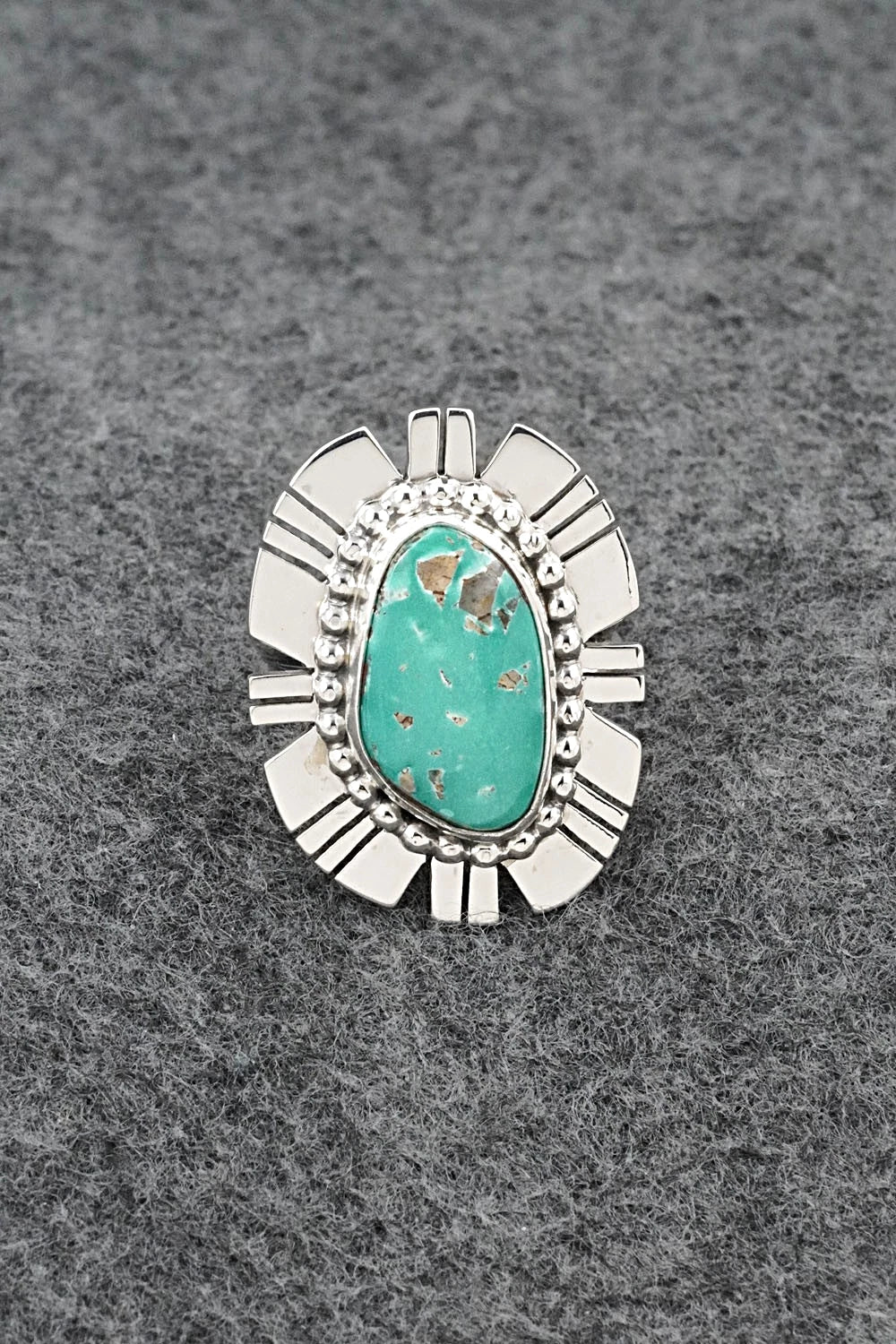 Turquoise & Sterling Silver Ring - Randy Billy - Adjustable
