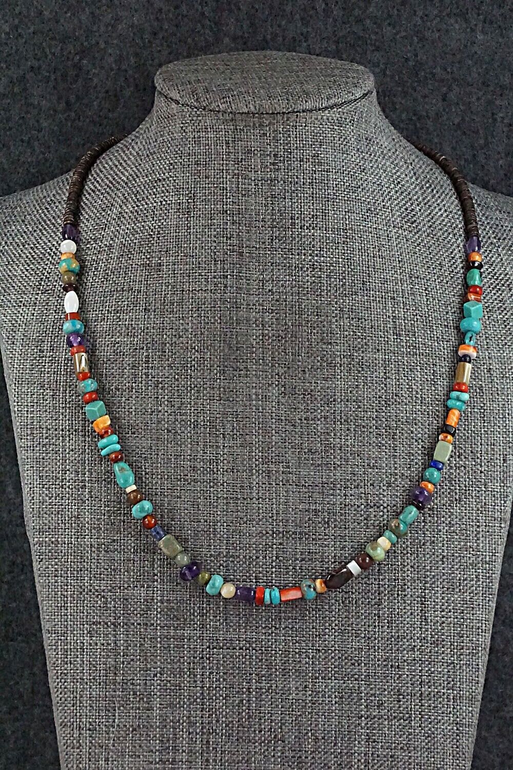Multi-Stone and Sterling Silver Necklace - Helen Tsosie