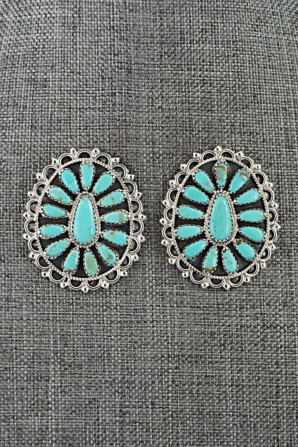 Turquoise and Sterling Silver Earrings - Zeita Begay