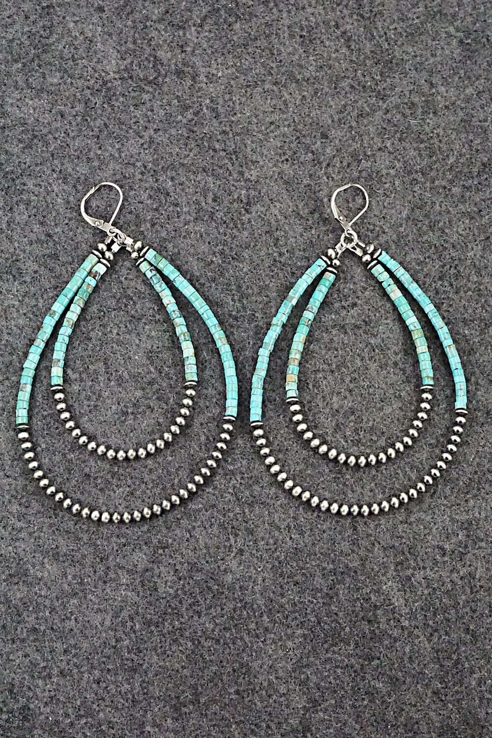 Turquoise & Sterling Silver Earrings - Ester Reano