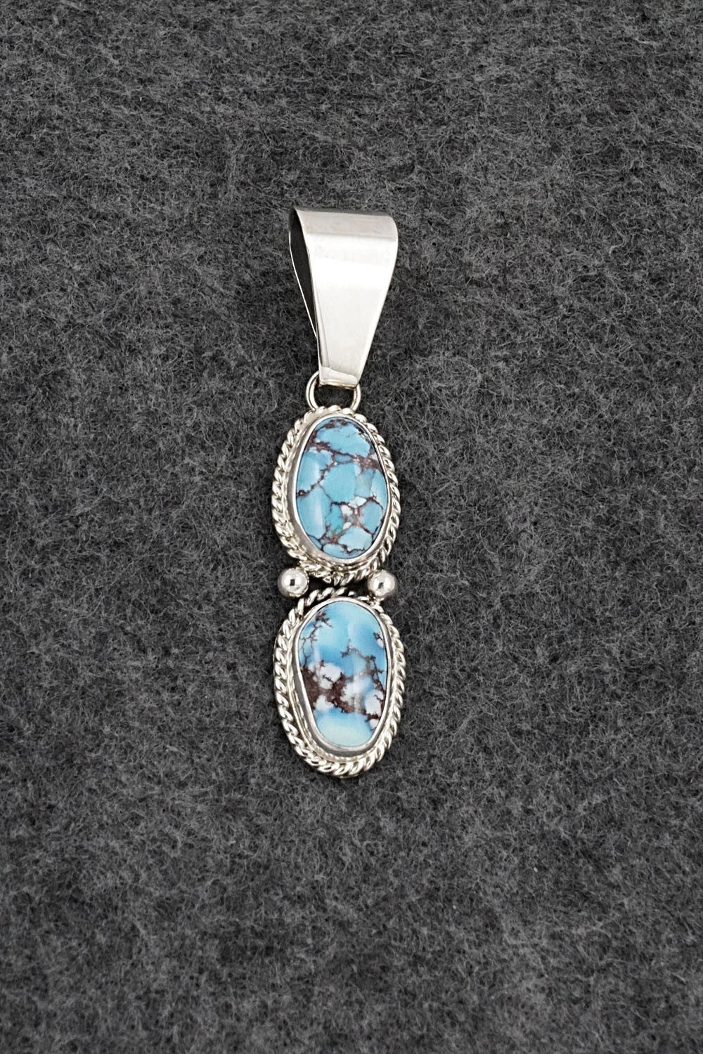 Turquoise & Sterling Silver Pendant - Eugene Gruber