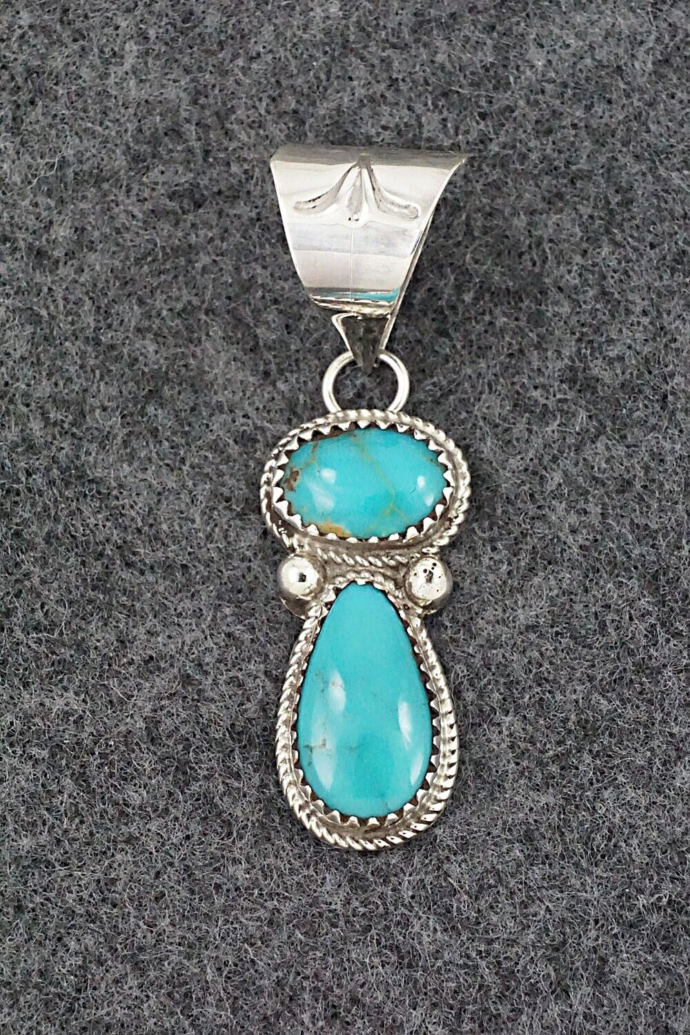 Turquoise & Sterling Silver Pendant - Ernest Hawthorne