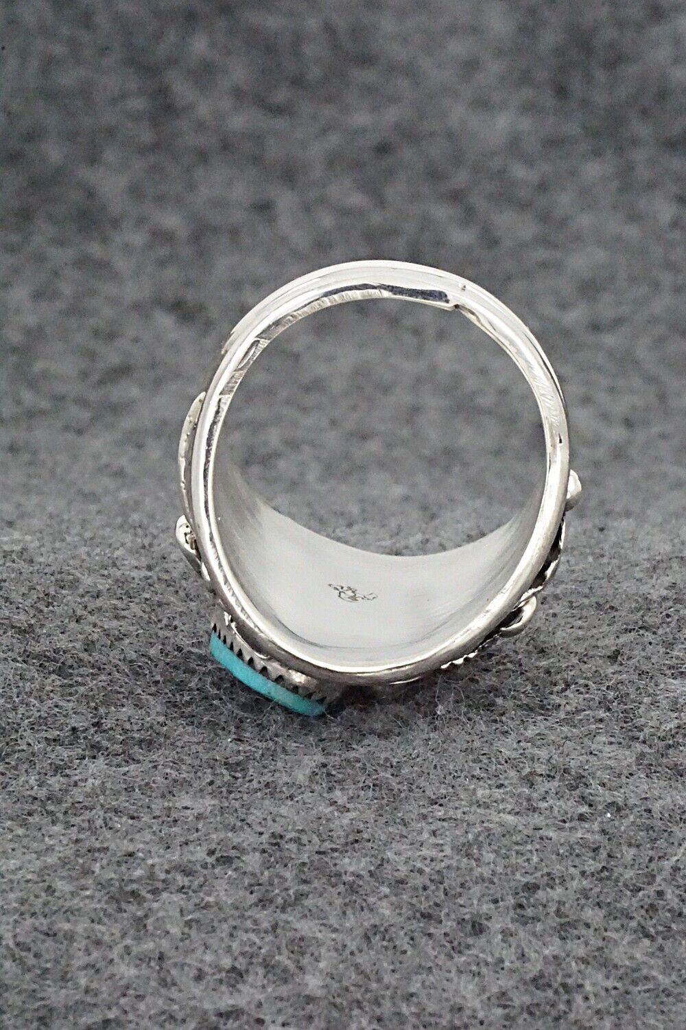 Turquoise & Sterling Silver Ring - Jeannette Saunders - Size 11.5