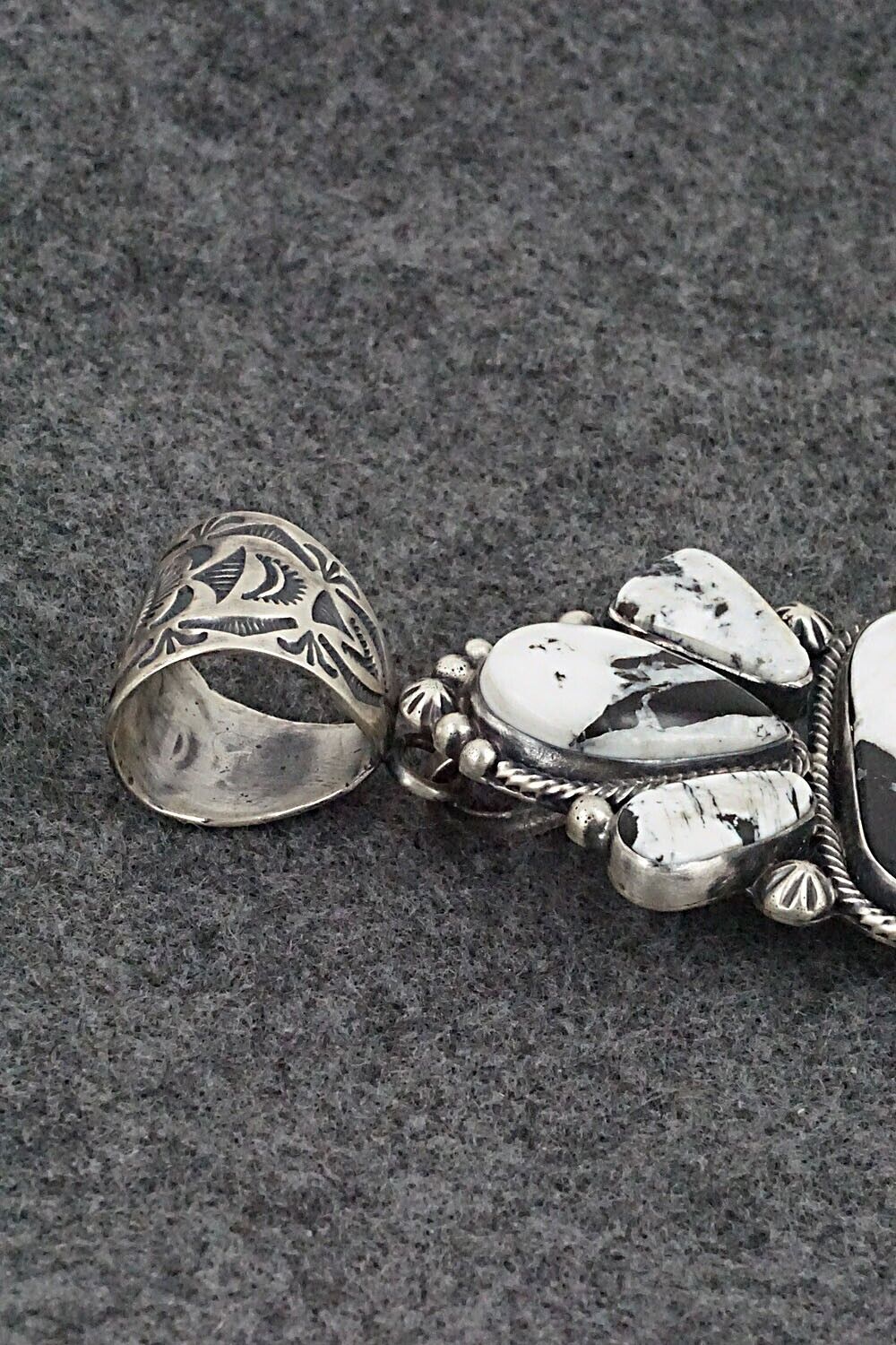 White Buffalo & Sterling Silver Pendant - Angela Martin