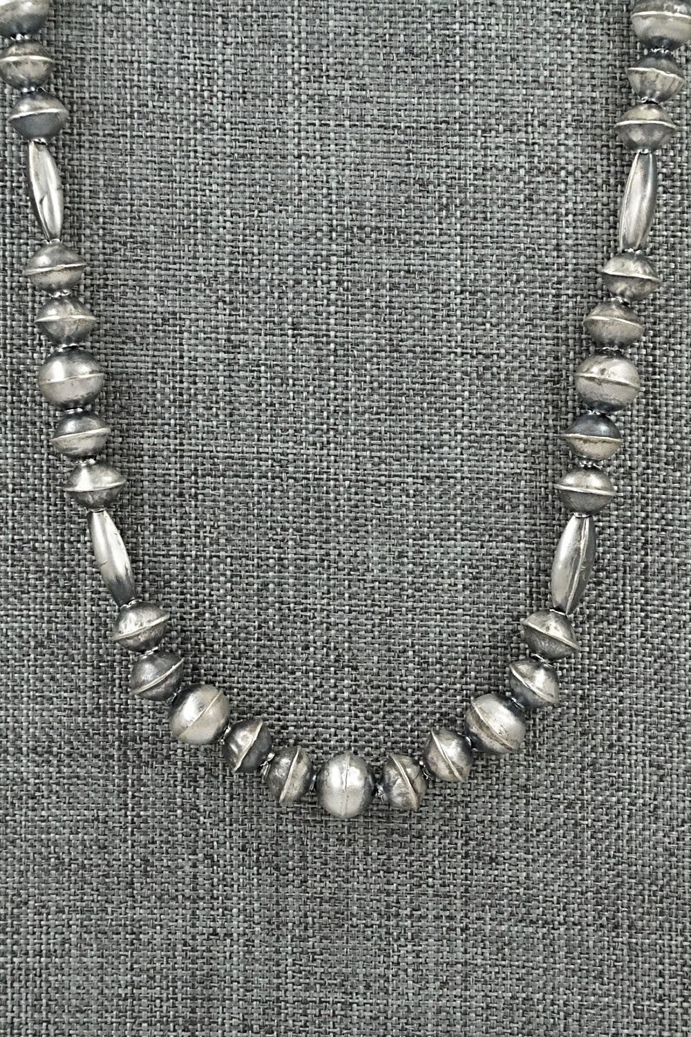 Sterling Silver Navajo Pearl Necklace 22" - Vintage
