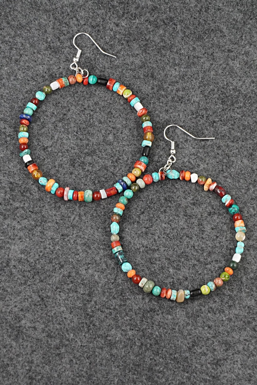 Multi-Stone & Sterling Silver Earrings - Helen Tsosie