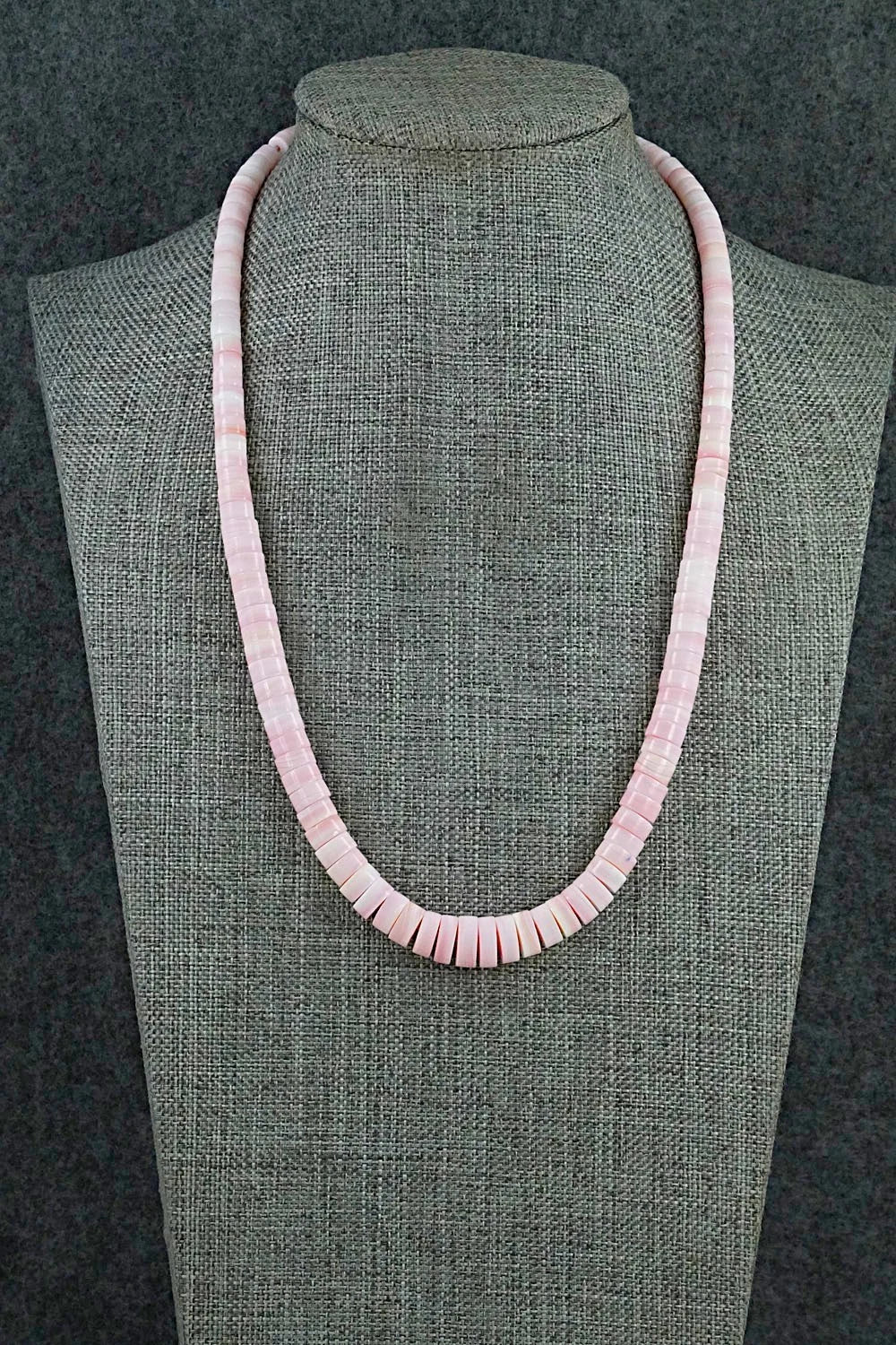 Pink Conch & Sterling Silver Necklace 18" - Doreen Jake