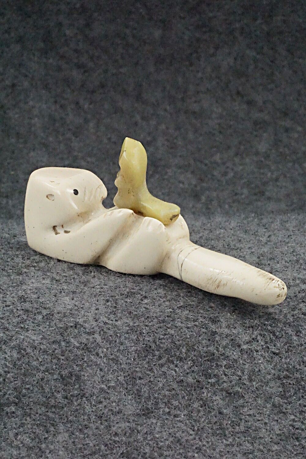 Otter with Cub Zuni Fetish Carving - Justin Red Elk