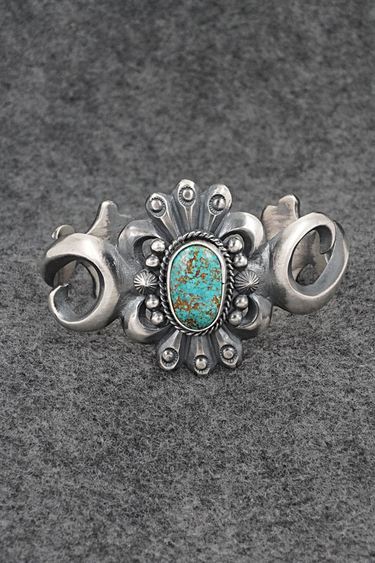 Turquoise & Sterling Silver Bracelet - Harrison Bitsue