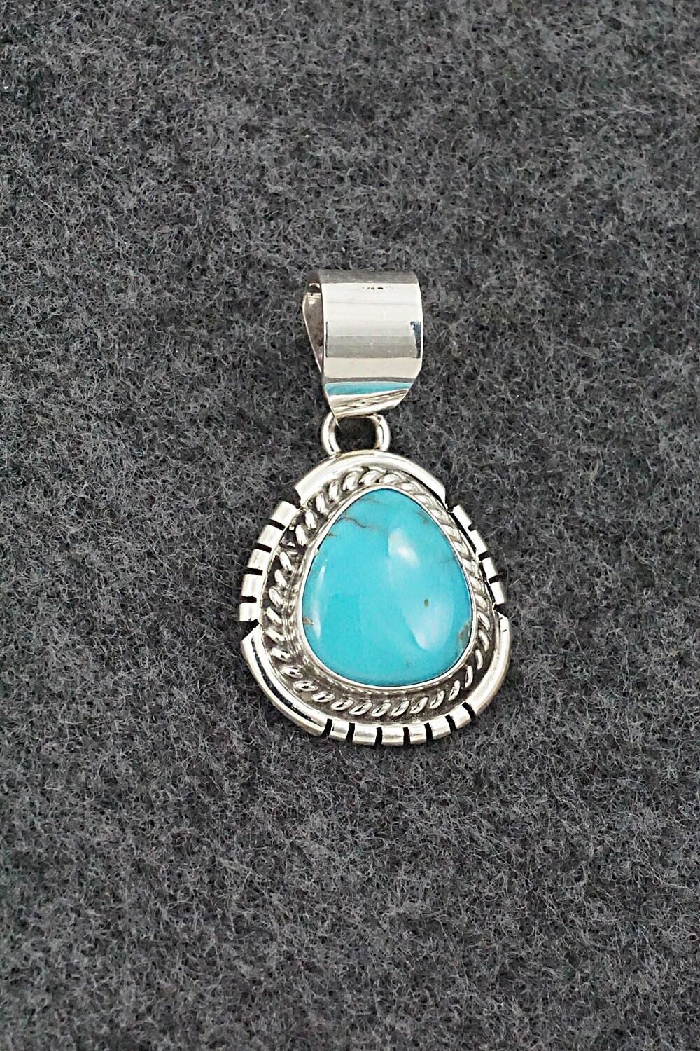 Turquoise & Sterling Silver Pendant - Johnny Frank