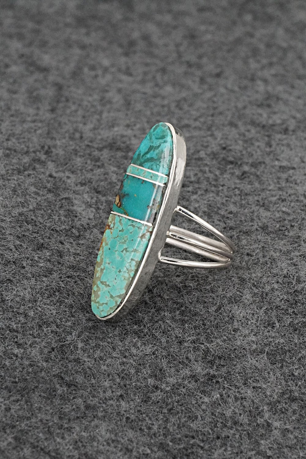 Turquoise & Sterling Silver Ring - Harold Smith - Size 8